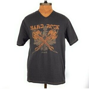 HARD ROCK CAFE Munich Germany T-SHIRT Crossed Guitar Large V Neck